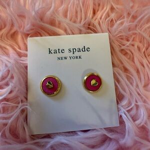 Kate Spade Pink Heart Stud Earrings for Kids